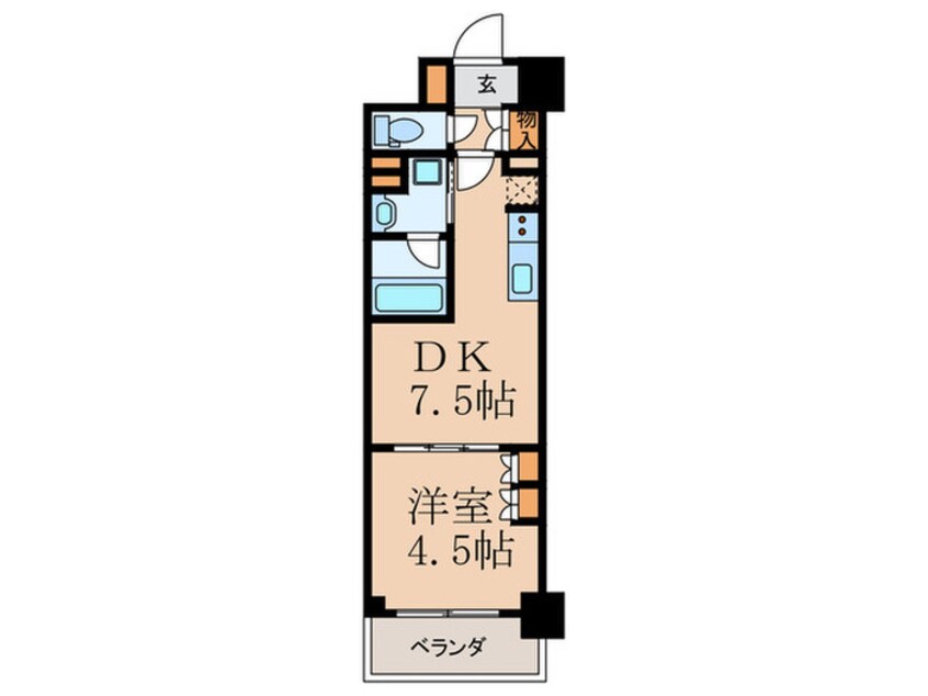 間取図 ｻﾞ・ﾊﾟｰｸﾊﾋﾞｵ天満橋