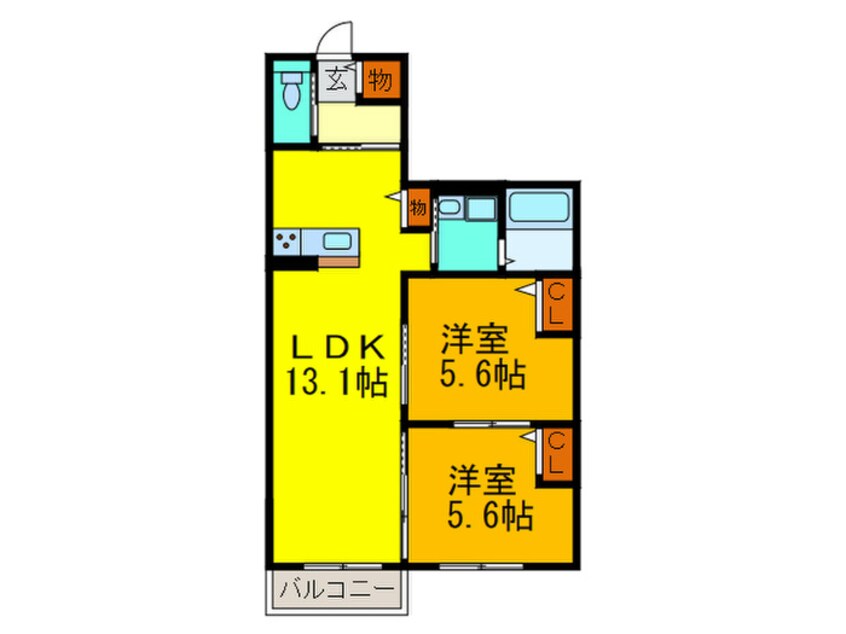 間取図 ファヴォリート志紀南