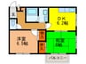 メイプルタウン 2DKの間取り