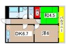 リッツハウス瀬戸川 2DKの間取り