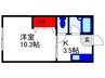 ＧＳ岡町 1Kの間取り
