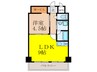 パークモダン新大阪 1LDKの間取り