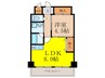 パークモダン新大阪 1LDKの間取り