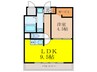 パークモダン新大阪 1LDKの間取り