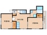 ユウユウハイツ 2DKの間取り