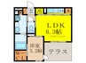ハイデンス吹田 1LDKの間取り