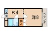 シャンポール 1Kの間取り