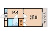 シャンポール 1Kの間取り