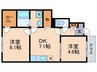 キャピタルハウス 2DKの間取り