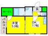 フジパレス平野西 1DKの間取り
