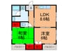 リバ－サイド鷹合 2LDKの間取り