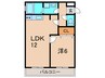 ビュ－テラス春日丘 1LDKの間取り