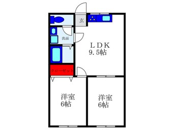 間取図 ﾊﾋﾟﾈｽ豊中