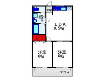 間取図 ﾊﾋﾟﾈｽ豊中