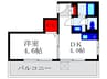 山田ハイツ 1DKの間取り