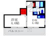山田ハイツ 1DKの間取り