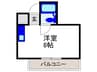 八木マンション 1Rの間取り