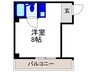 八木マンション 1Rの間取り