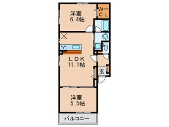 間取図 ＢｅｌｌＷｏｏｄ加島Ⅳ