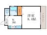 カ－サ八星 1Kの間取り