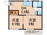 藤ハイム 2DKの間取り
