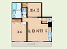 グランクレスト岡本 2LDKの間取り