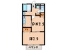 リビングタウン相楽Ａ棟 1DKの間取り