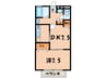 リビングタウン相楽Ａ棟 1DKの間取り