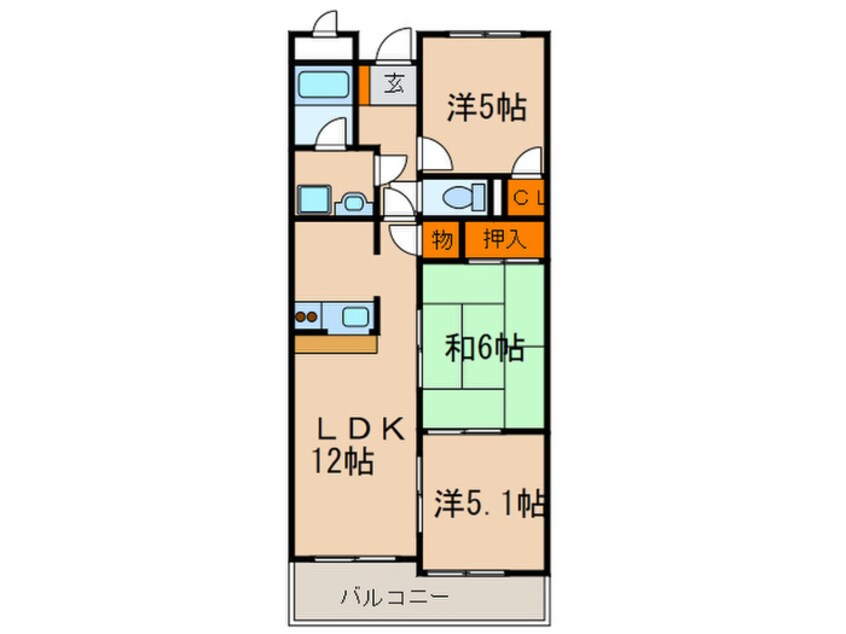 間取図 フォ－ラム城が岡弐番館