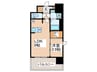 シャテーニュ上本町 1LDKの間取り