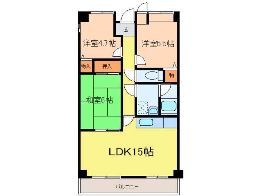 間取図 リヴェ－ル緑地