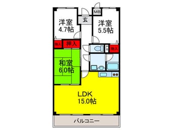 間取図 リヴェ－ル緑地