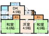 大冠１丁目貸家 3DKの間取り