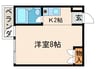 メゾン・フレンド 1Kの間取り