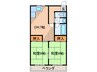 福月マンション 2DKの間取り