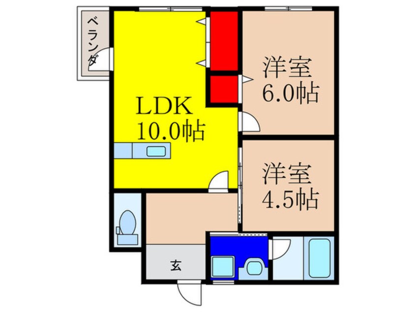 間取図 ﾌｨｰﾙﾄﾞｽﾙｰ司ﾏﾝｼｮﾝ