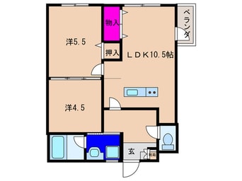 間取図 ﾌｨｰﾙﾄﾞｽﾙｰ司ﾏﾝｼｮﾝ
