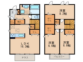間取図 セジュール ルピナス A棟