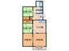 上高丸住宅1号棟（４０８） 4DKの間取り