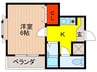 ベルファ大和田 1Kの間取り