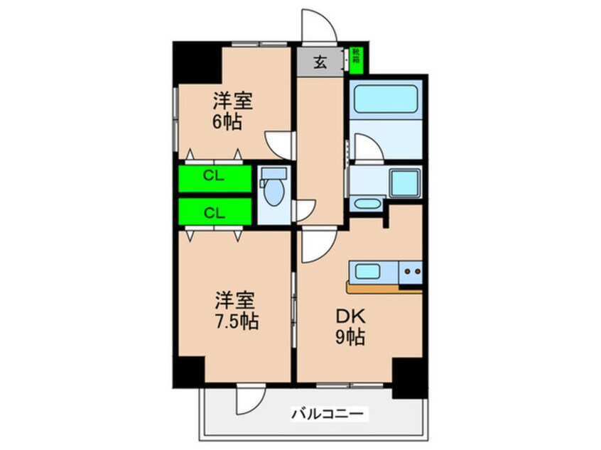 間取図 ＢＧＣ難波タワ－