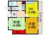 モンテベルデ交野 2DKの間取り