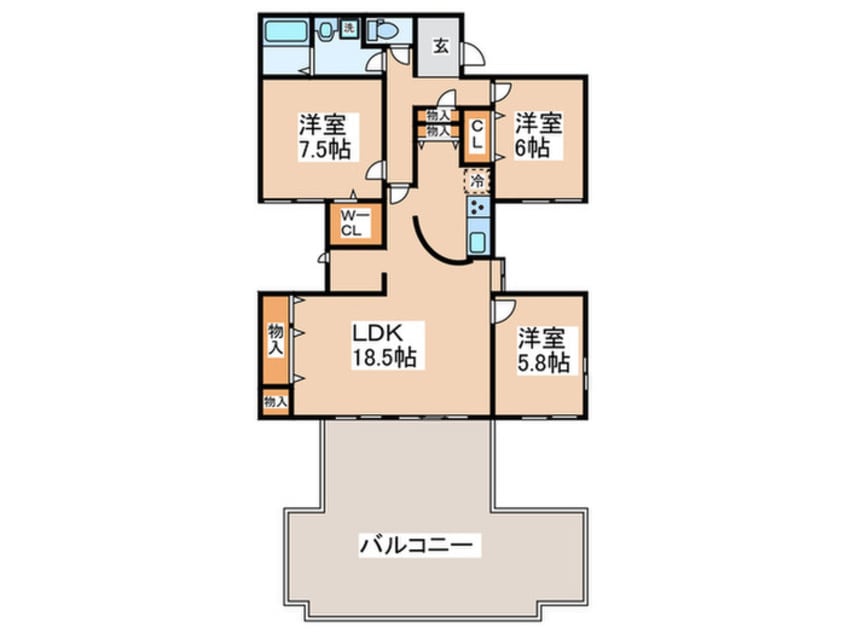 間取図 アメニティ長野壱七号棟（204）