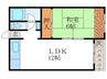 マンション桂風 1LDKの間取り
