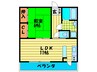 エレリ－アＮＩＳＨＩＤＡ 1LDKの間取り