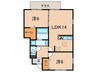 シャルマンハイムＢ棟 2LDKの間取り