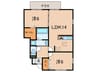 シャルマンハイムＢ棟 2LDKの間取り