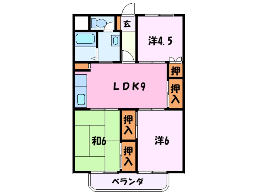 間取図 パールハイツ竹若