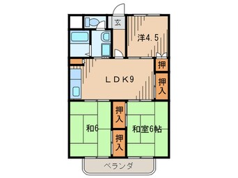 間取図 パールハイツ竹若