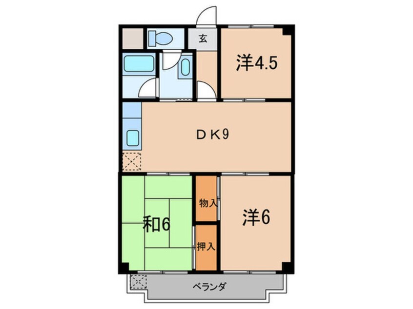 間取図 パールハイツ竹若